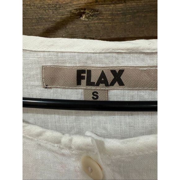 Flax NWOT linen button front shirt white relaxed fit size S small - Picture 4 of 7